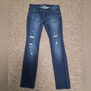 EXPRESS Dark Blue Distressed Women Stretch Jeans SIZE 6R